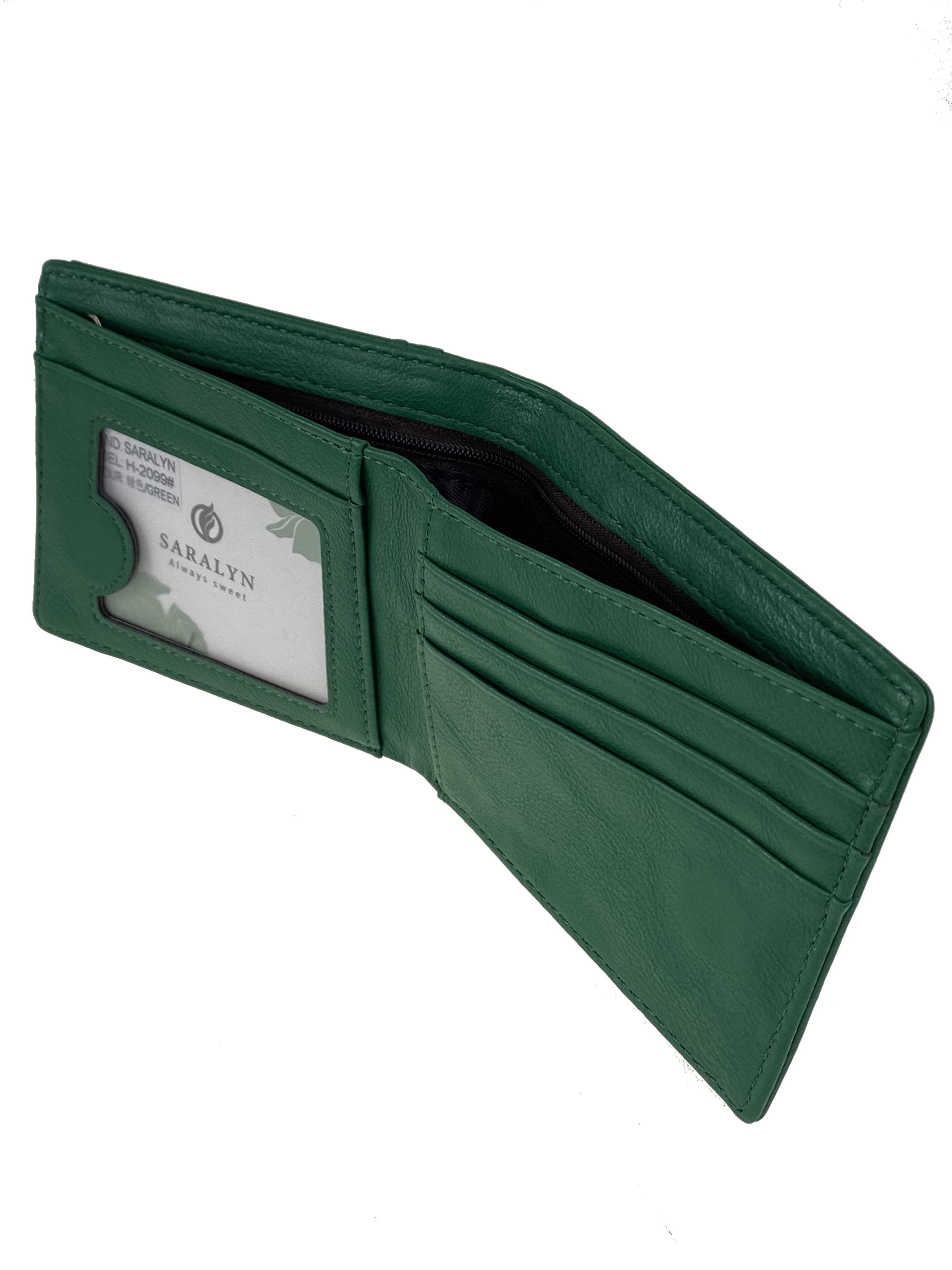 На фото 2 - Женский кошелёк из искусственной кожи, цвет  зеленый