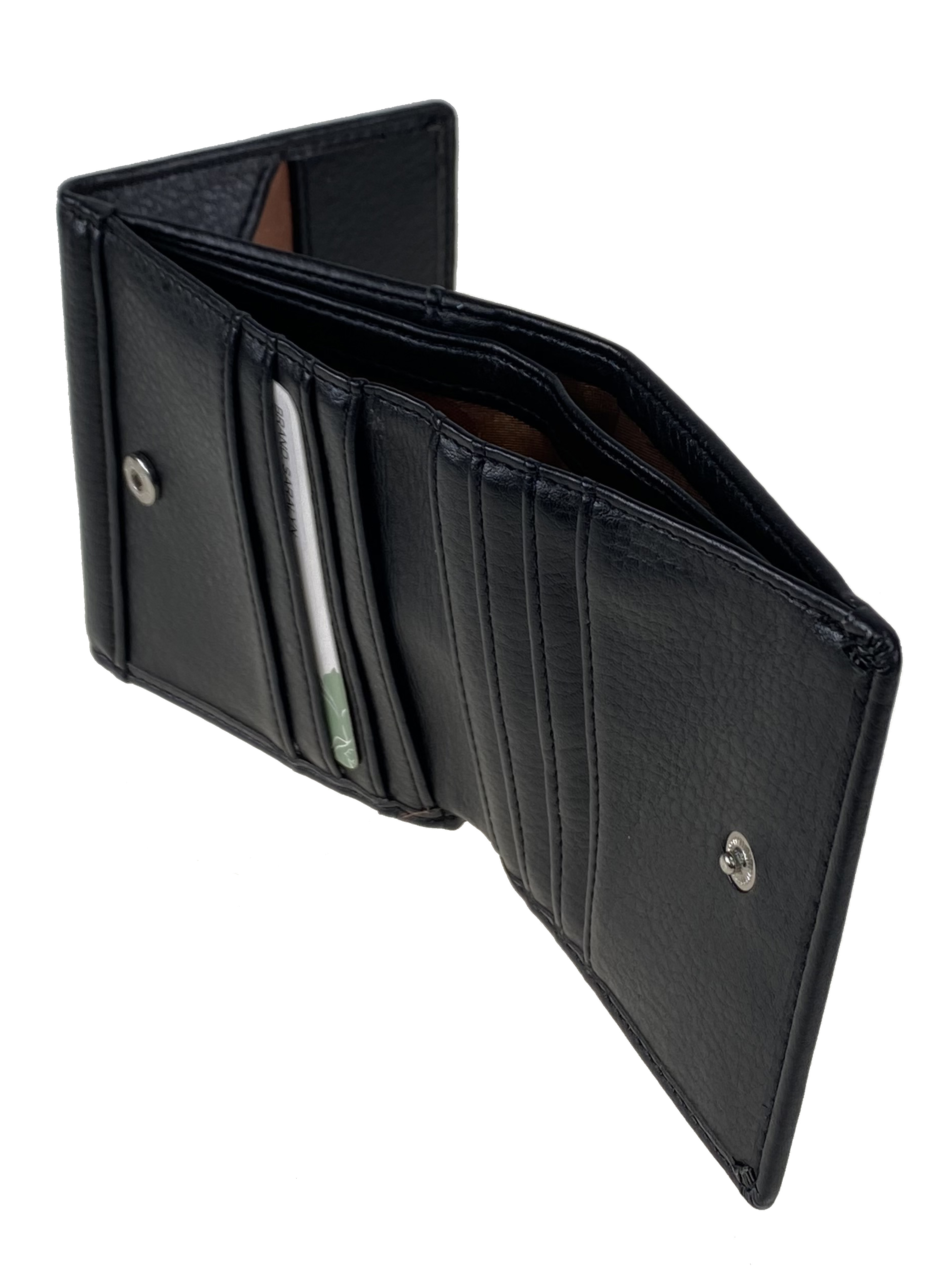 На фото 2 - Женский кошелёк из искусственной кожи, цвет черный