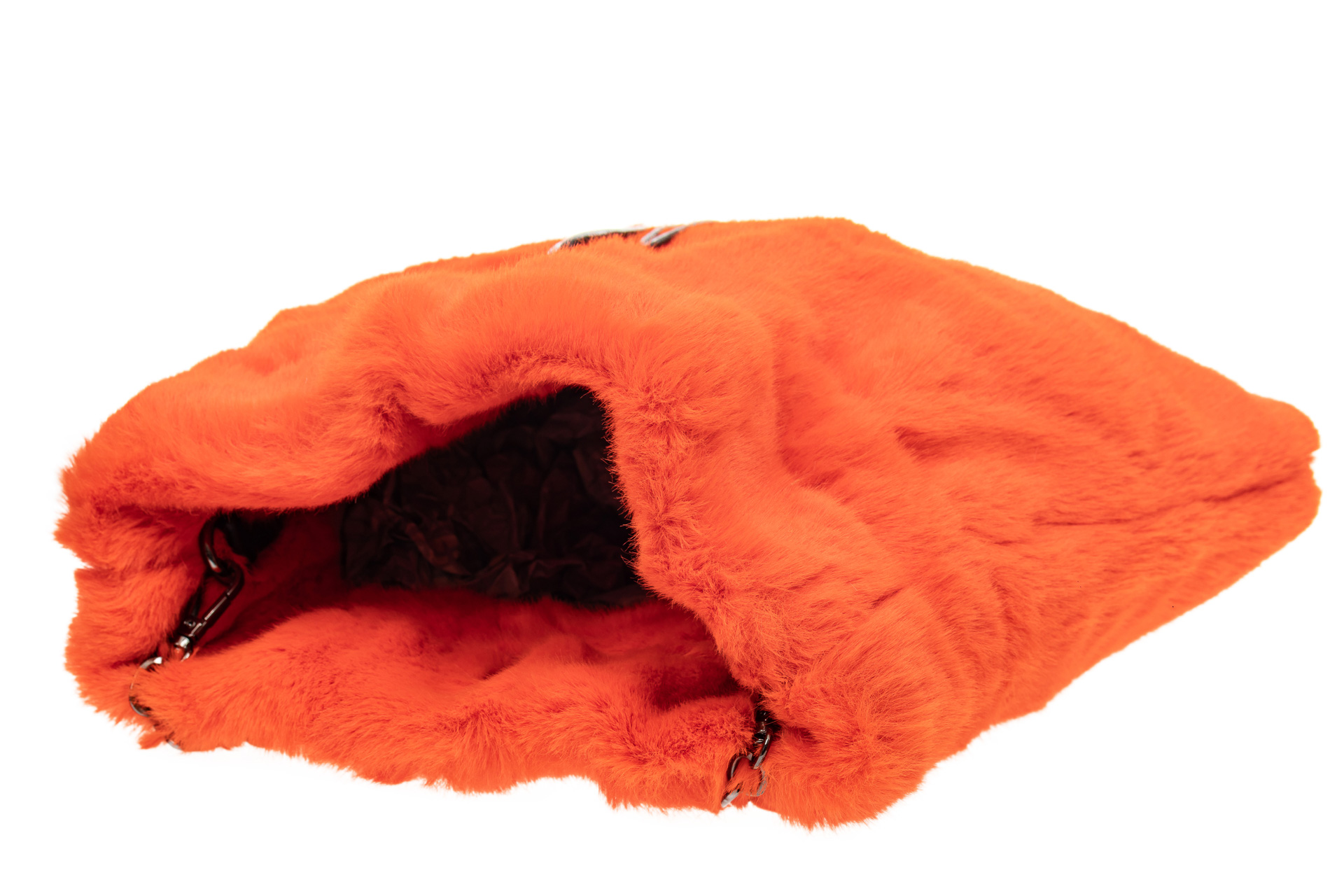 На фото 4 - Сумка женская из натурального меха, цвет оранжевый