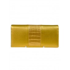 На фото 1 - Женский кошелек из искусственной кожи, цвет золото