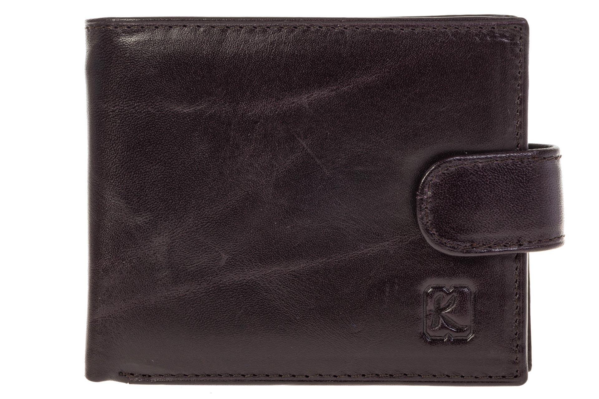 На фото 1 - Мужской черный кошелек из кожи с металлическим зажимом