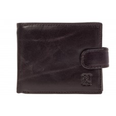 На фото 1 - Мужской черный кошелек из кожи с металлическим зажимом