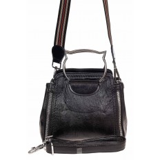 На фото 3 - Маленькая женская сумка из искусственной кожи, цвет чёрный