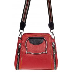 На фото 2 - Маленькая женская сумка из искусственной кожи, цвет красный