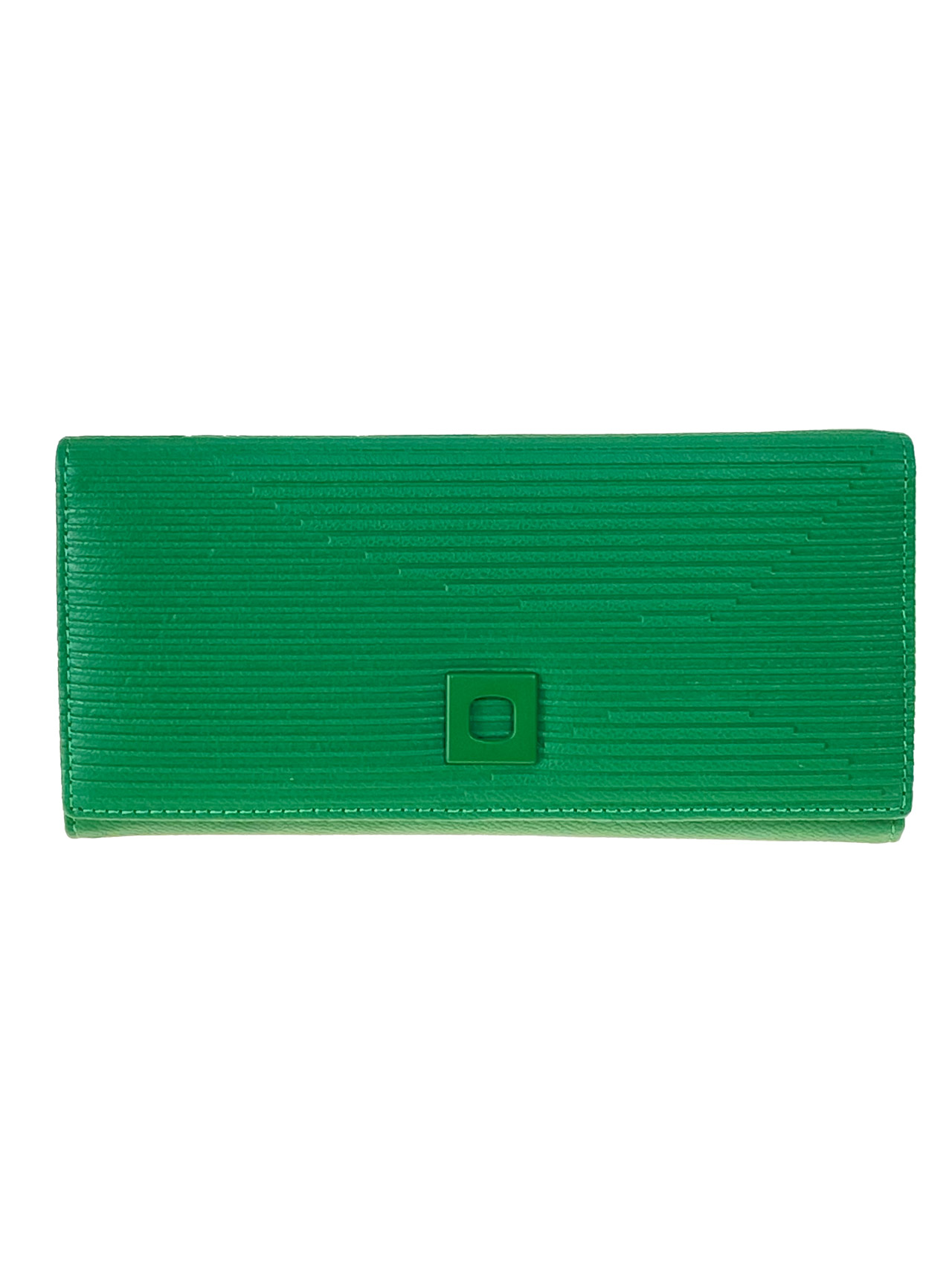 На фото 1 - Женское портмоне из искусственной кожи, цвет зеленый