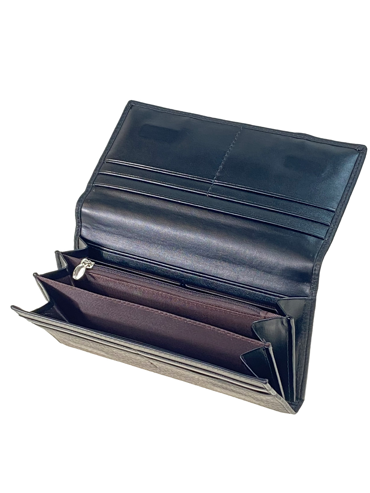 На фото 2 - Женское портмоне из искусственной кожи, цвет черный