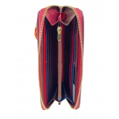На фото 2 - Женское портмоне из натуральной кожи с геометрическим орнаментом, мультицвет 