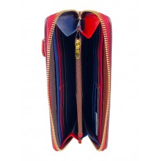 На фото 2 - Полосатый кошелёк-клатч из натуральной кожи, мультицвет