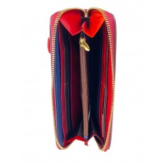 На фото 2 - Женское портмоне из натуральной кожи в полоску, мультицвет