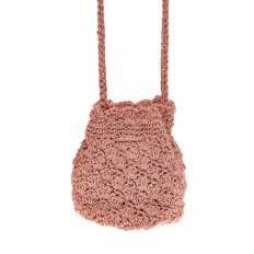 На фото 2 - Плетеная сумочка-торба из джута, цвет розовый