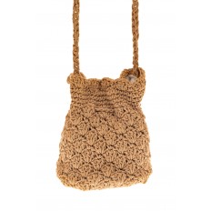 На фото 2 - Плетеная сумочка-торба из джута, цвет крафт