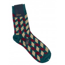На фото 1 - Антибактериальные мужские носки с орнаментом, цвет зелёный с бордовым и бежевым