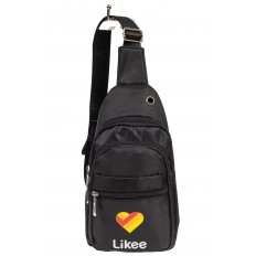 На фото 2 - Молодёжная сумка-слинг из текстиля, цвет чёрный