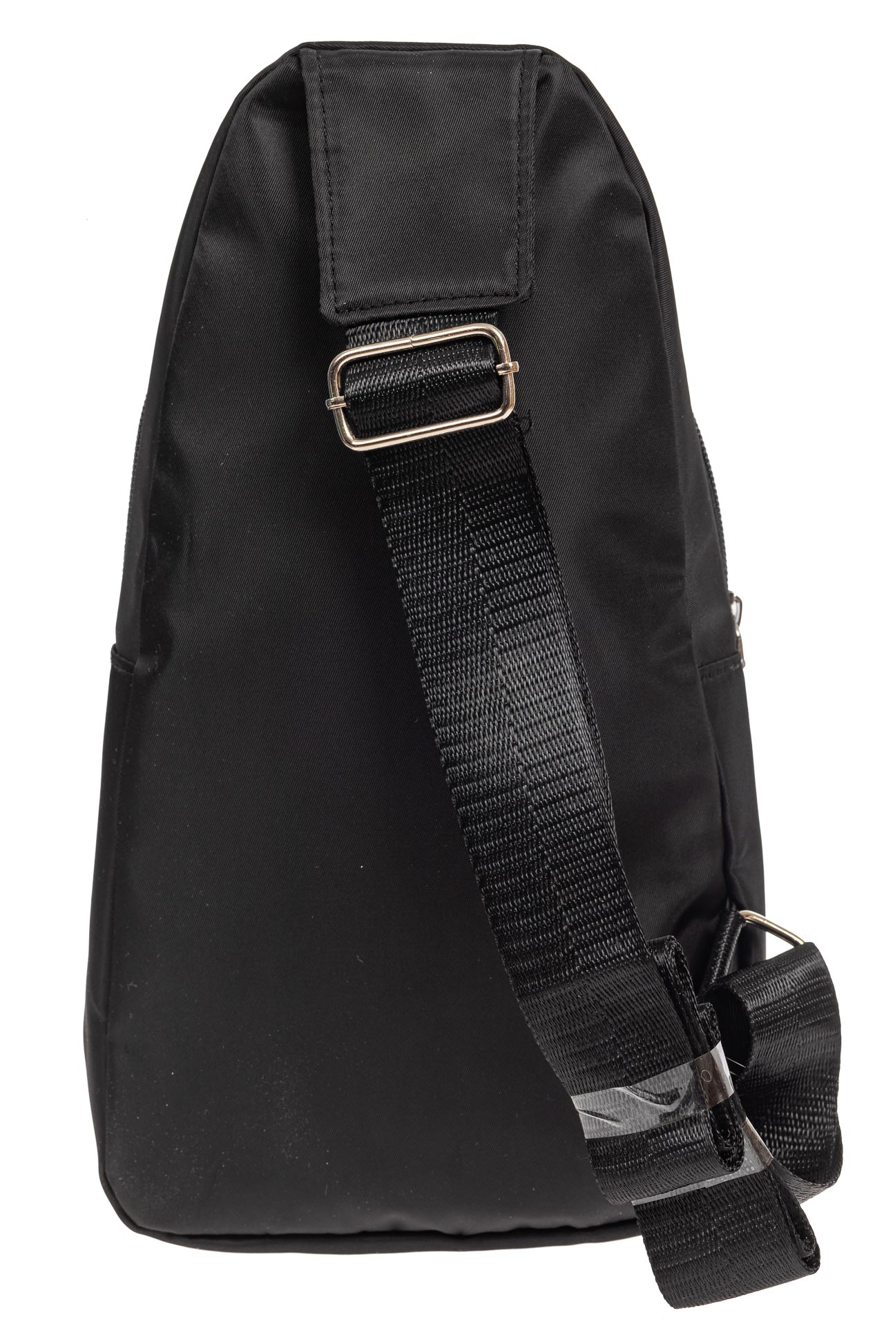 На фото 3 - Молодёжная сумка-слинг из текстиля, цвет чёрный