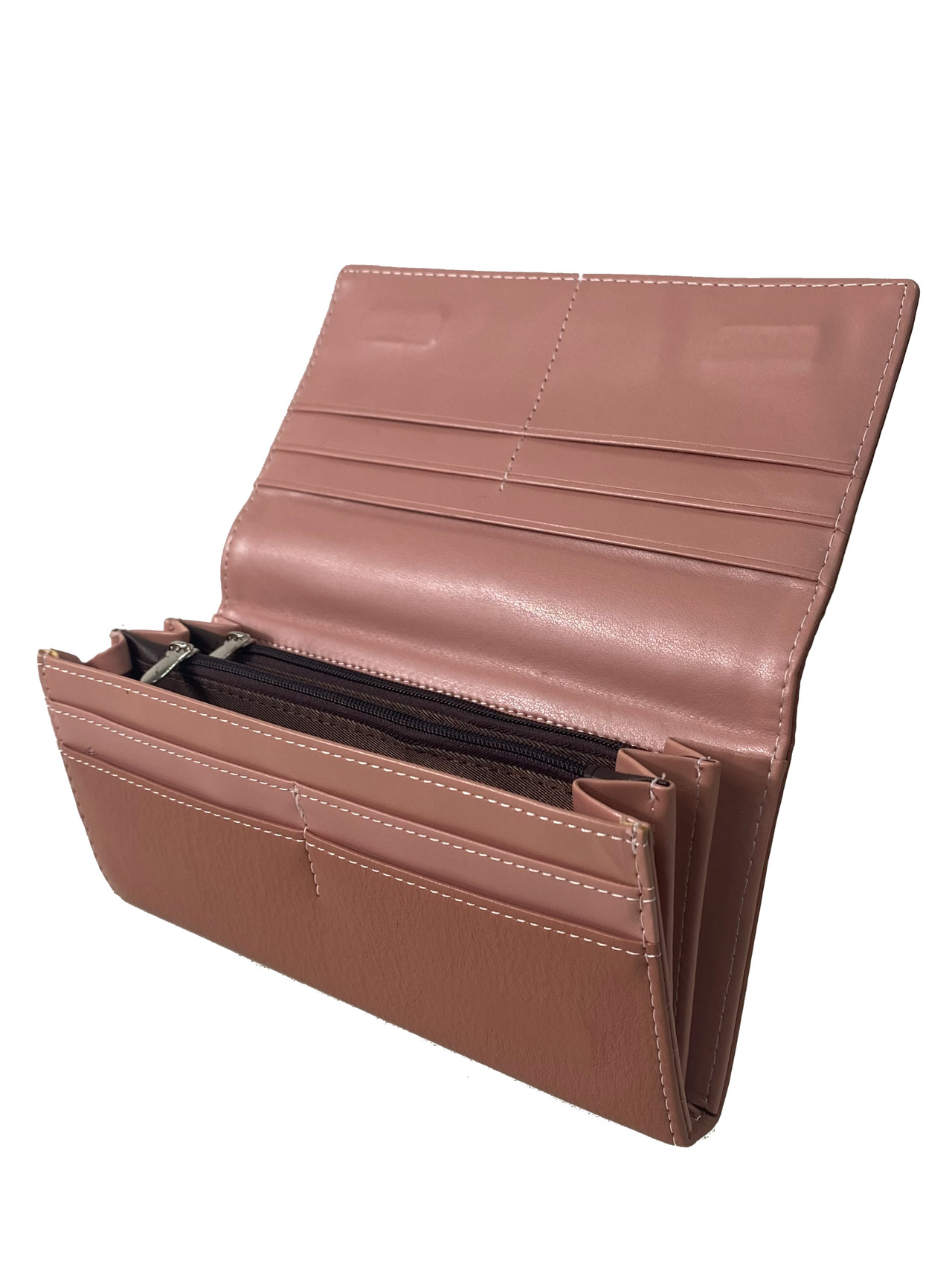 На фото 2 - Женское портмоне из мягкой искусственной кожи,  цвет  пудра