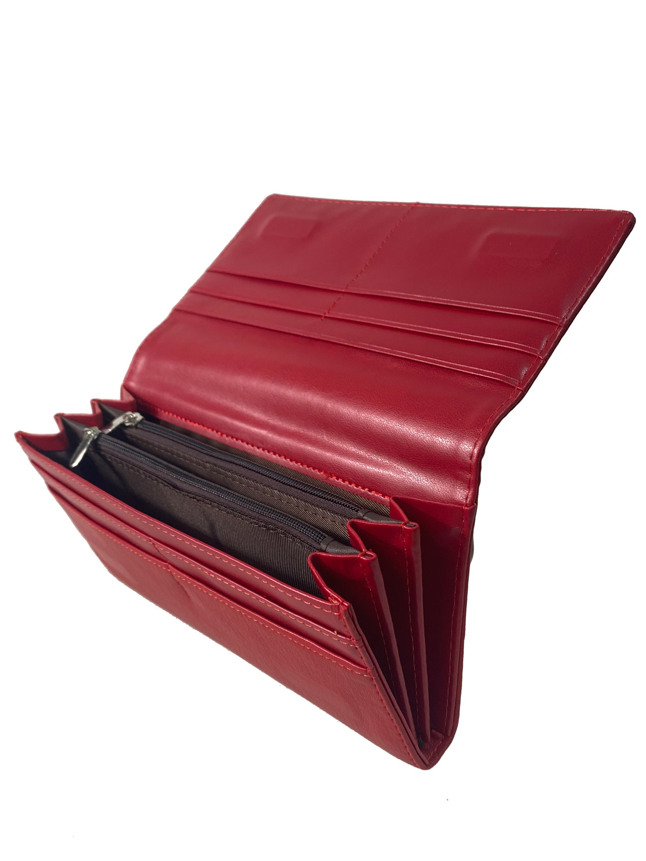 На фото 2 -  Женское портмоне из мягкой искусственной кожи,  цвет красный