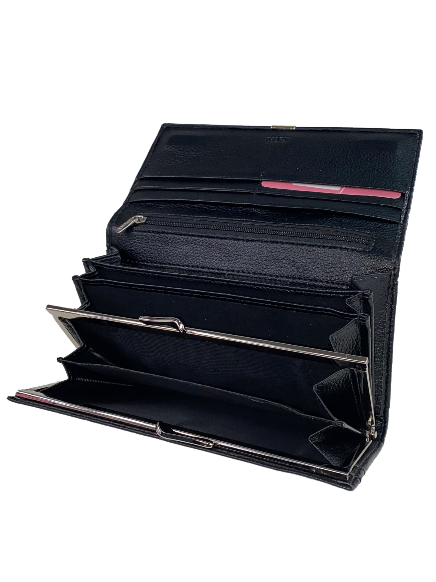 На фото 2 - Полноразмерный кошелёк-портмоне из натуральной кожи, цвет чёрный