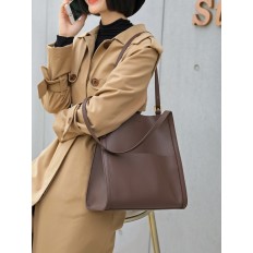 На фото 3 - Женская сумка  из натуральной кожи, цвет шоколад