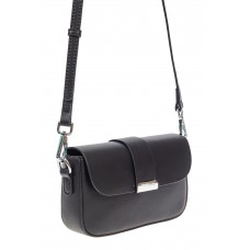 На фото 1 - Женская сумочка кросс-боди из натуральной кожи, цвет чёрный