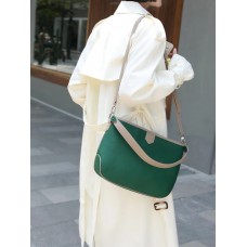 На фото 1 - Женская сумка из натуральной кожи, цвет зеленый