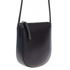 На фото 1 - Женская сумочка saddle из натуральной кожи, цвет чёрный
