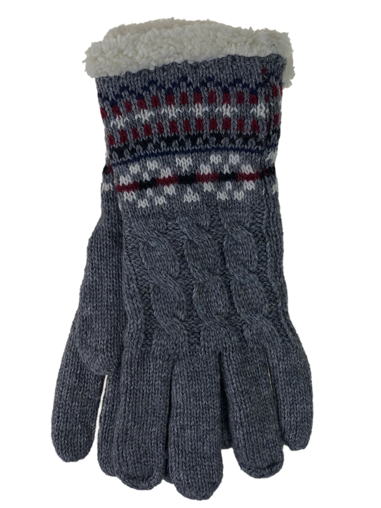 На фото 1 - Вязаные перчатки из шерсти, цвет серый