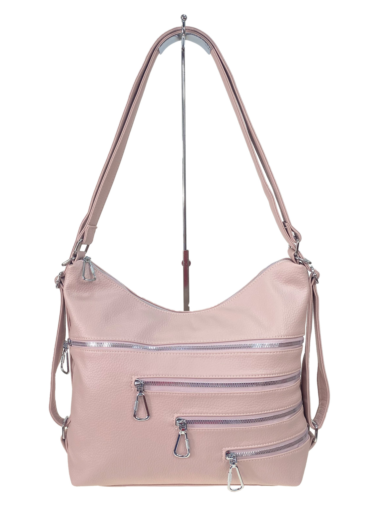 На фото 2 - Женская сумка из искусственной кожи, цвет розовый