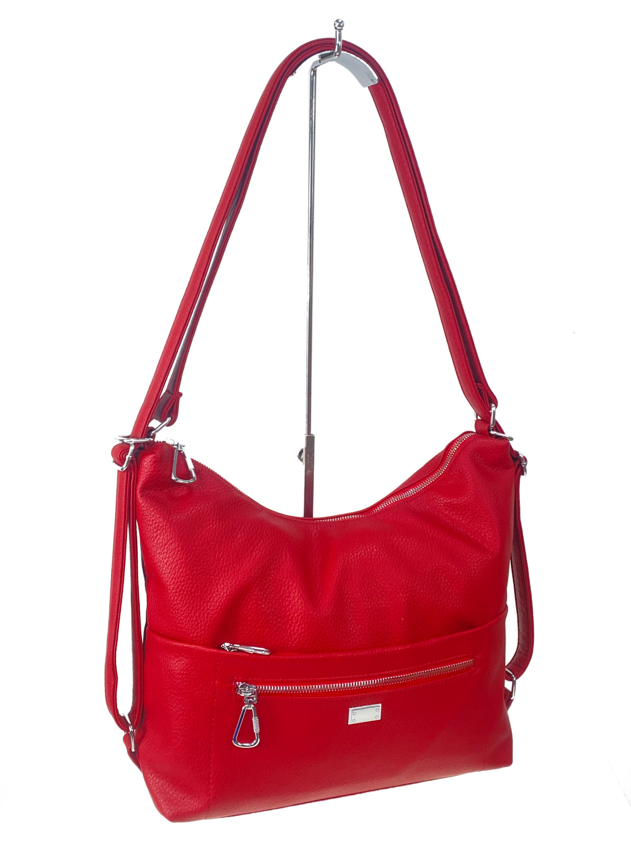 На фото 1 - Женская сумка из искусственной кожи, цвет красный