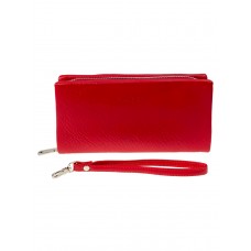 На фото 1 - Женское  портмоне из искусственной кожи, цвет красный