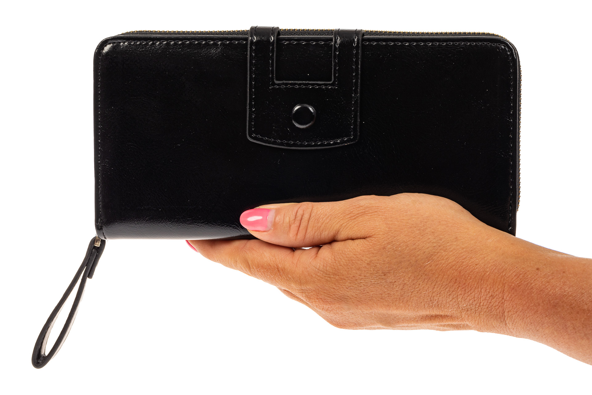 На фото 3 - Женский кошелек из искусственной кожи, цвет черный