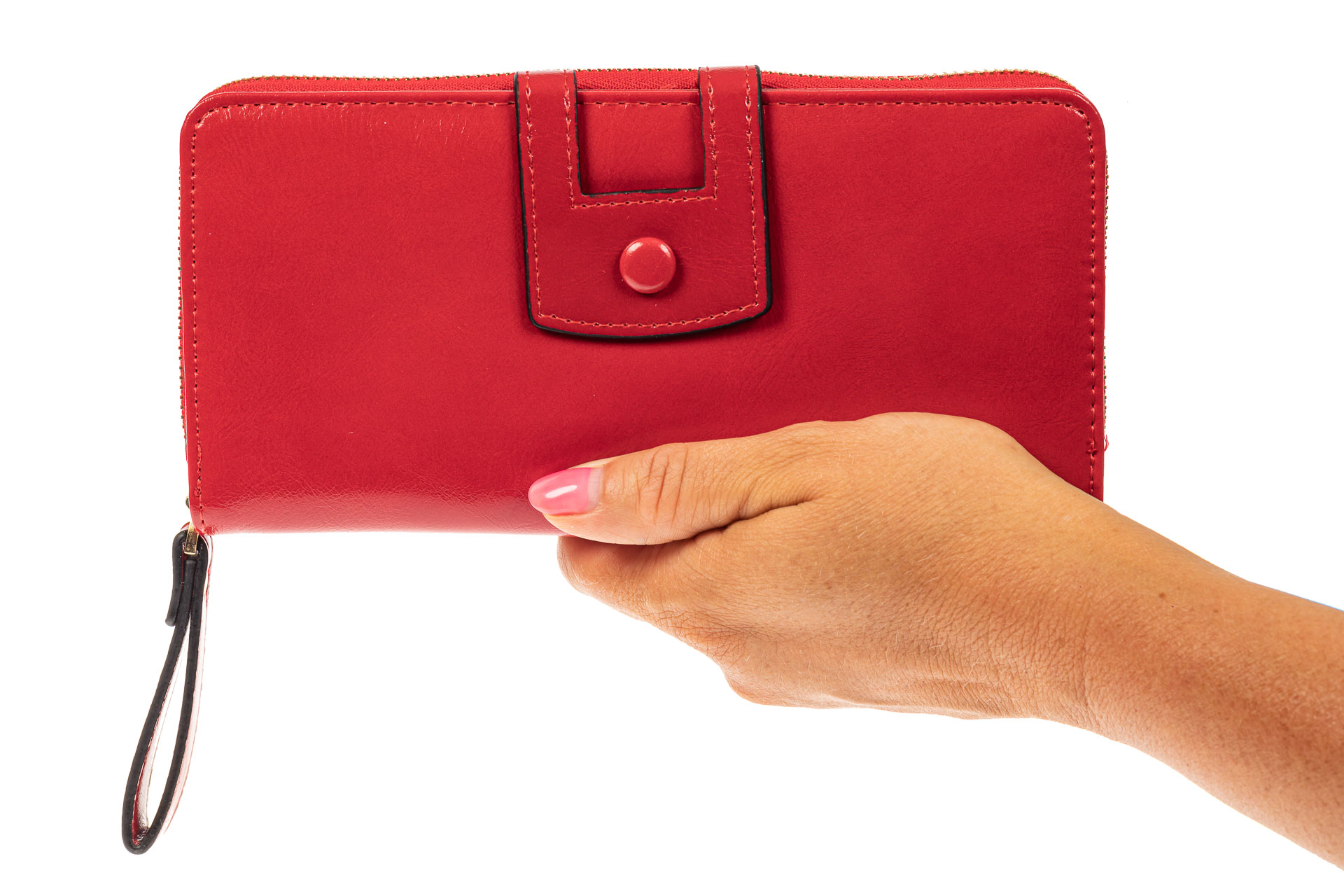 На фото 3 - Женский кошелек из искусственной кожи, цвет красный