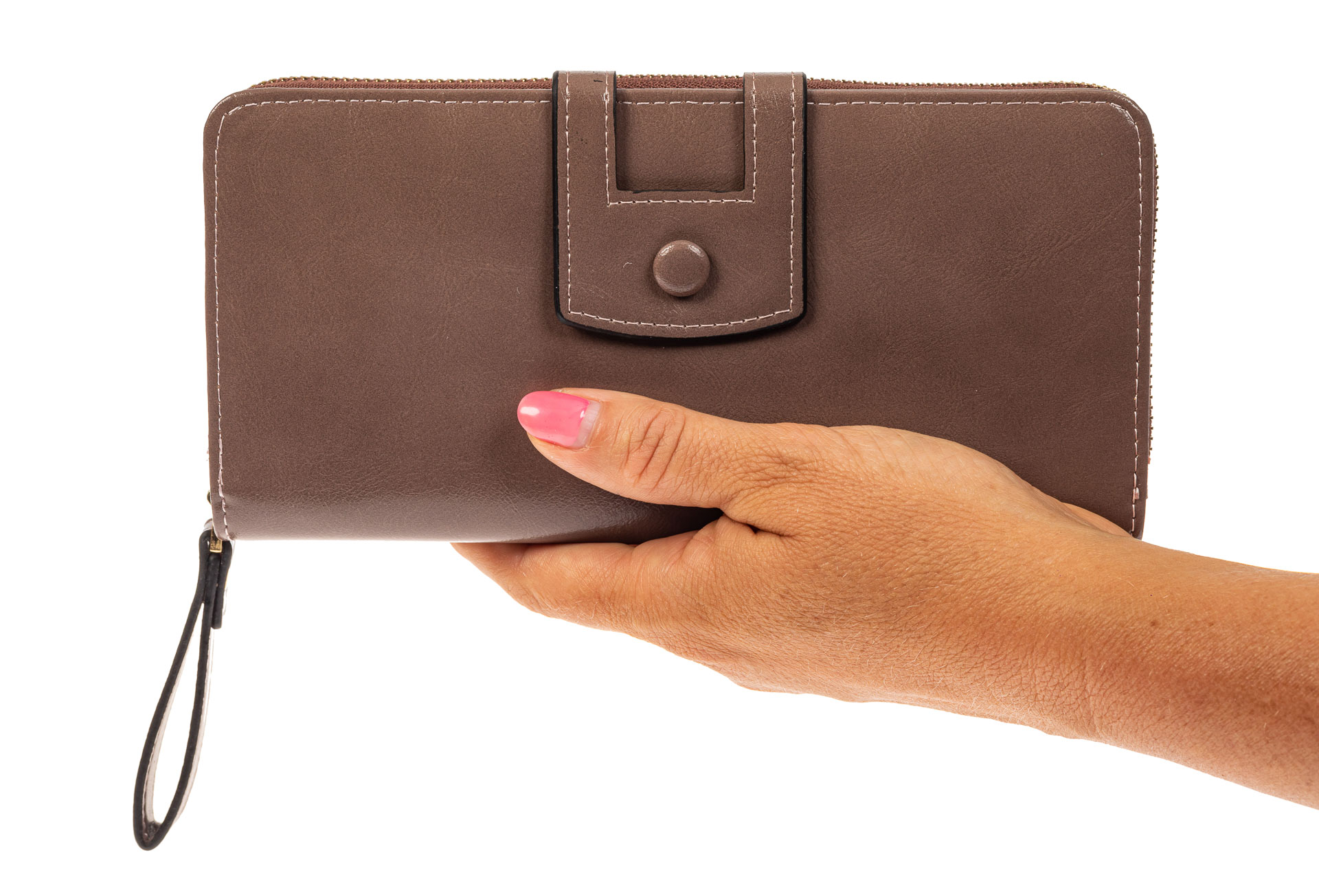 На фото 3 - Женский кошелек из искусственной кожи, цвет коричневый