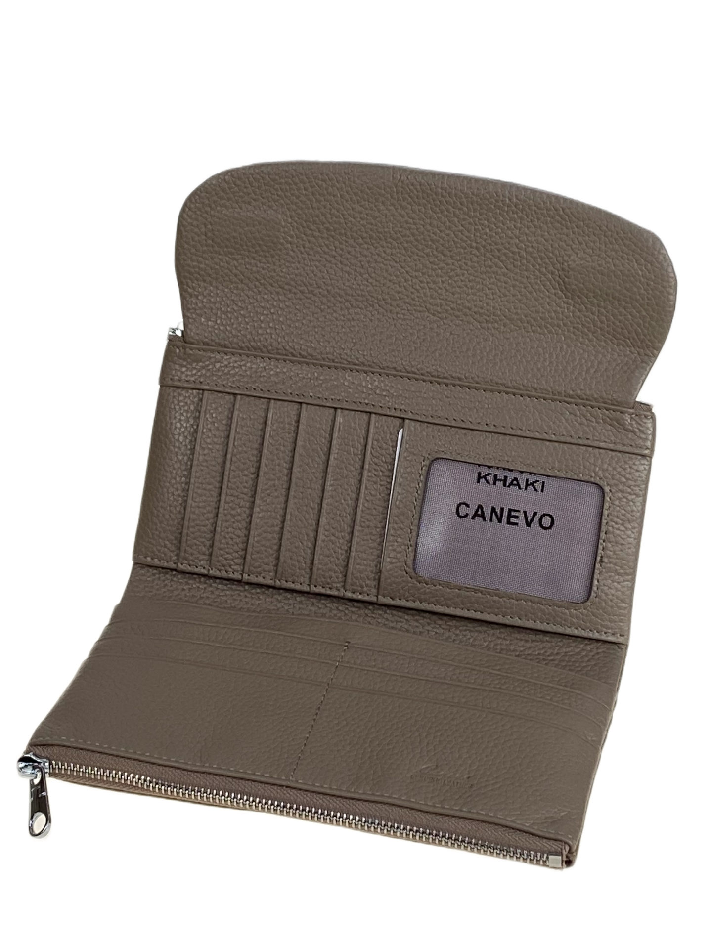 На фото 2 - Женский кошелёк  из натуральной кожи, цвет хаки