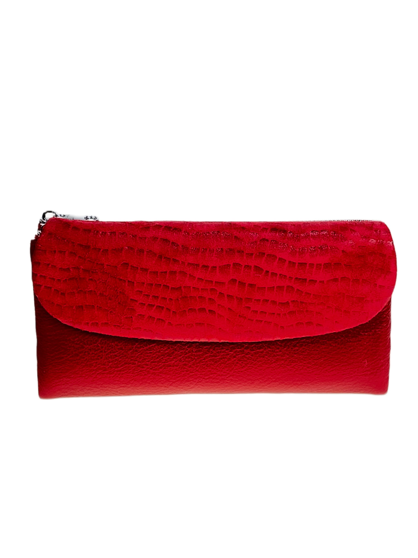 На фото 1 - Женский кошелёк  из натуральной кожи, цвет красный