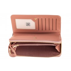 На фото 2 - Стильный кошелек женский из кожзама (эко), топ дизайн, оттенок пудра
