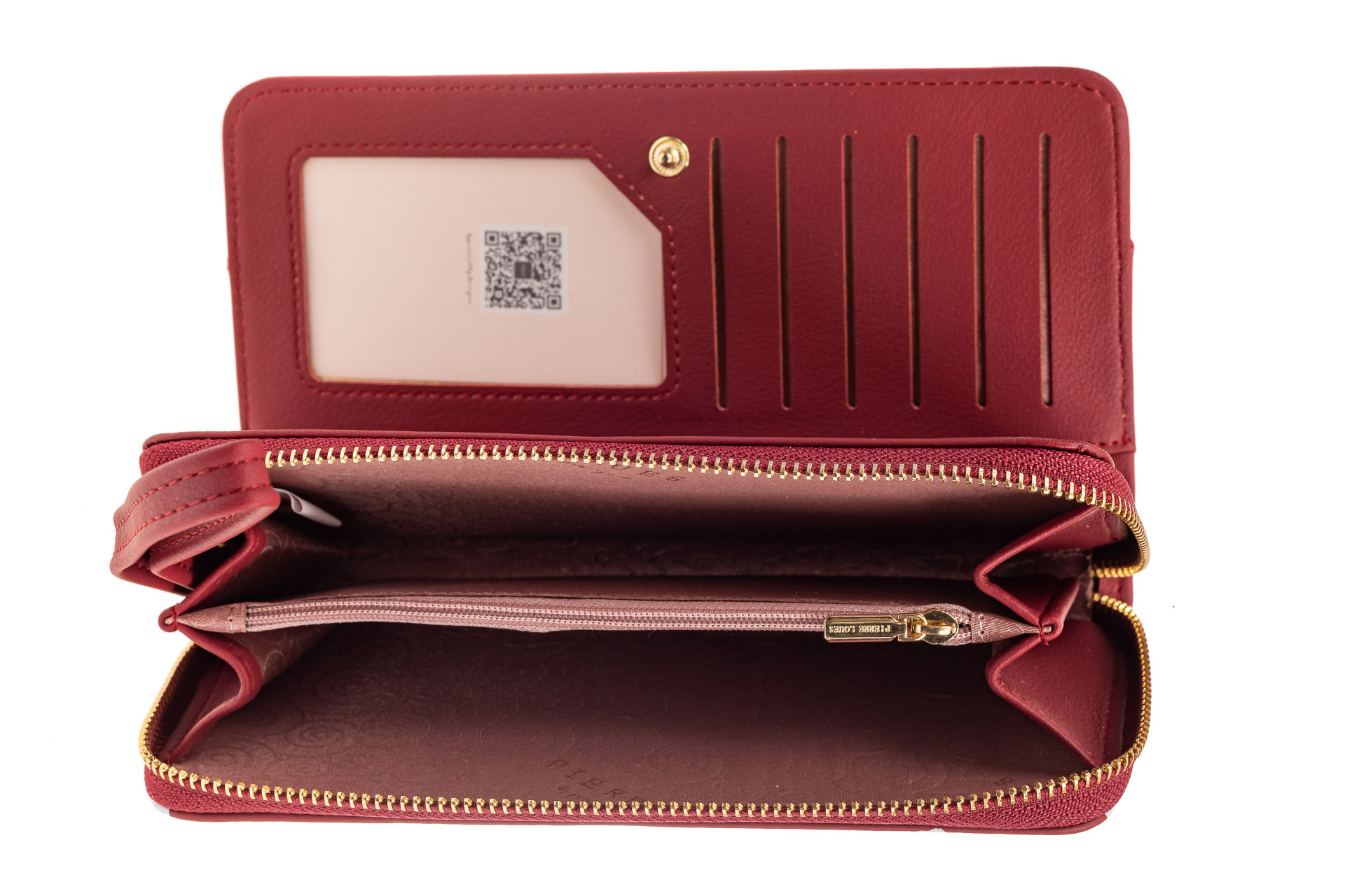На фото 2 - Стильный кошелек женский из кожзама (экокожа), бордовый