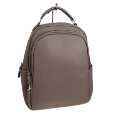 На фото 1 - Женский рюкзак из искусственной кожи, цвет коричневый