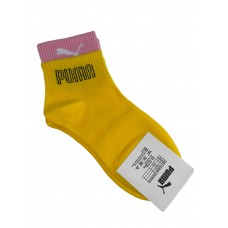 На фото 1 - Двухцветные спортивные носки, цвет жёлтый с розовым