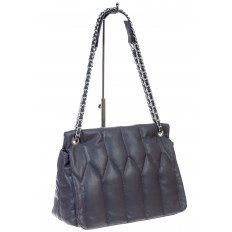 На фото 3 - Женская стеганная сумка из искусственной кожи, цвет темно серый