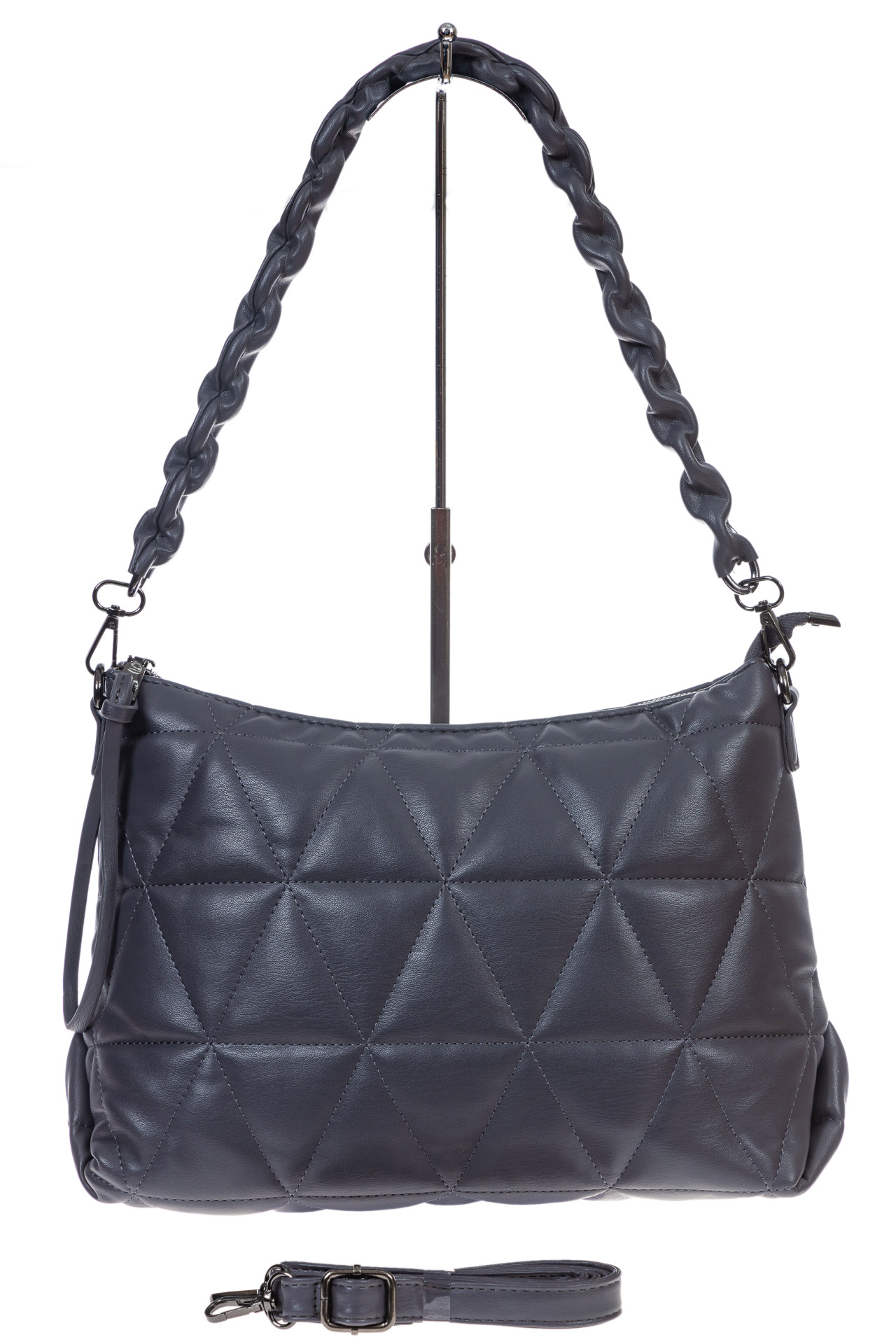 На фото 2 - Женская сумка из искусственной кожи, цвет графит