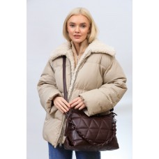 На фото 1 - Женская сумка из искусственной кожи, цвет коричневый