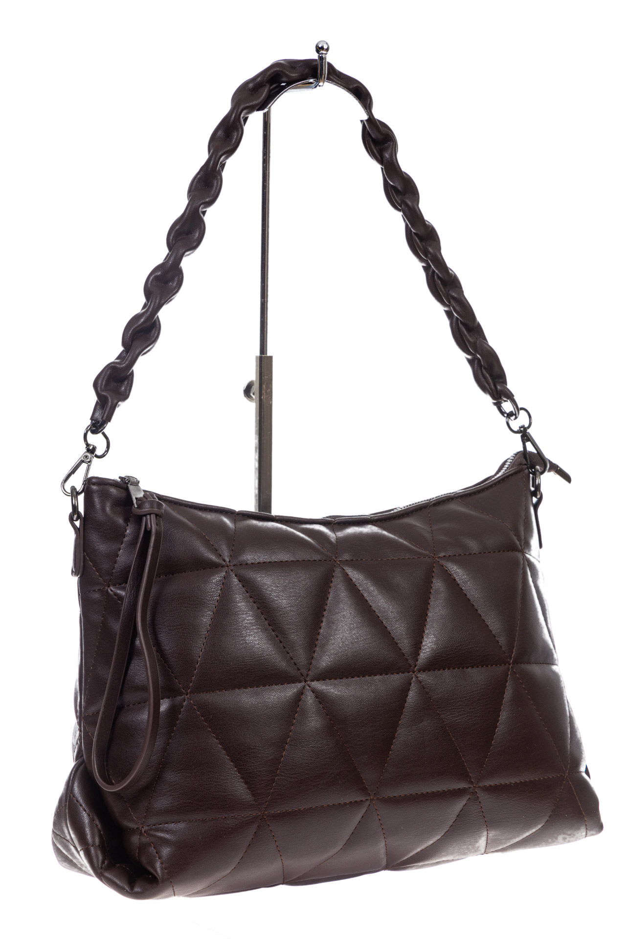 На фото 3 - Женская сумка из искусственной кожи, цвет коричневый