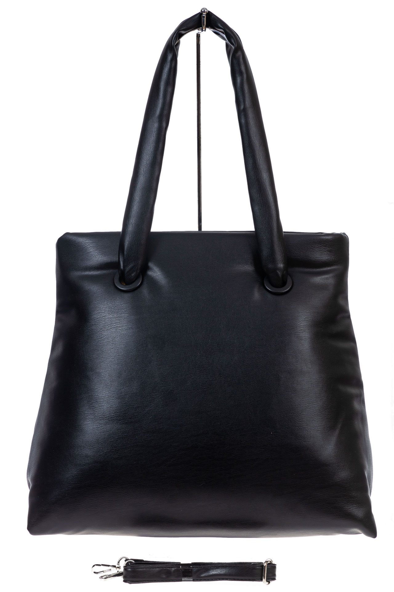 На фото 2 - Женская сумка-шоппер и зискусственной кожи, цвет черный