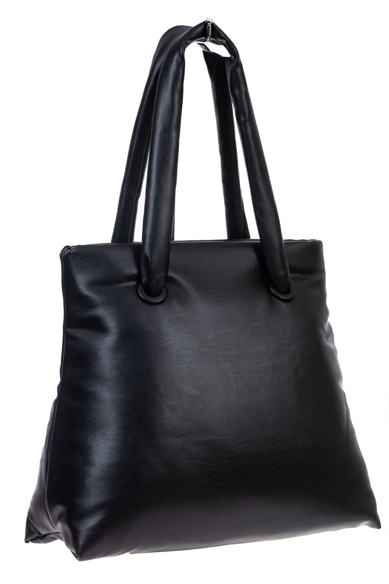 На фото 3 - Женская сумка-шоппер и зискусственной кожи, цвет черный