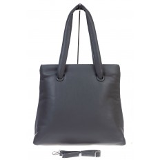 На фото 2 - Женская сумка-шоппер из искусственной кожи, цвет серый