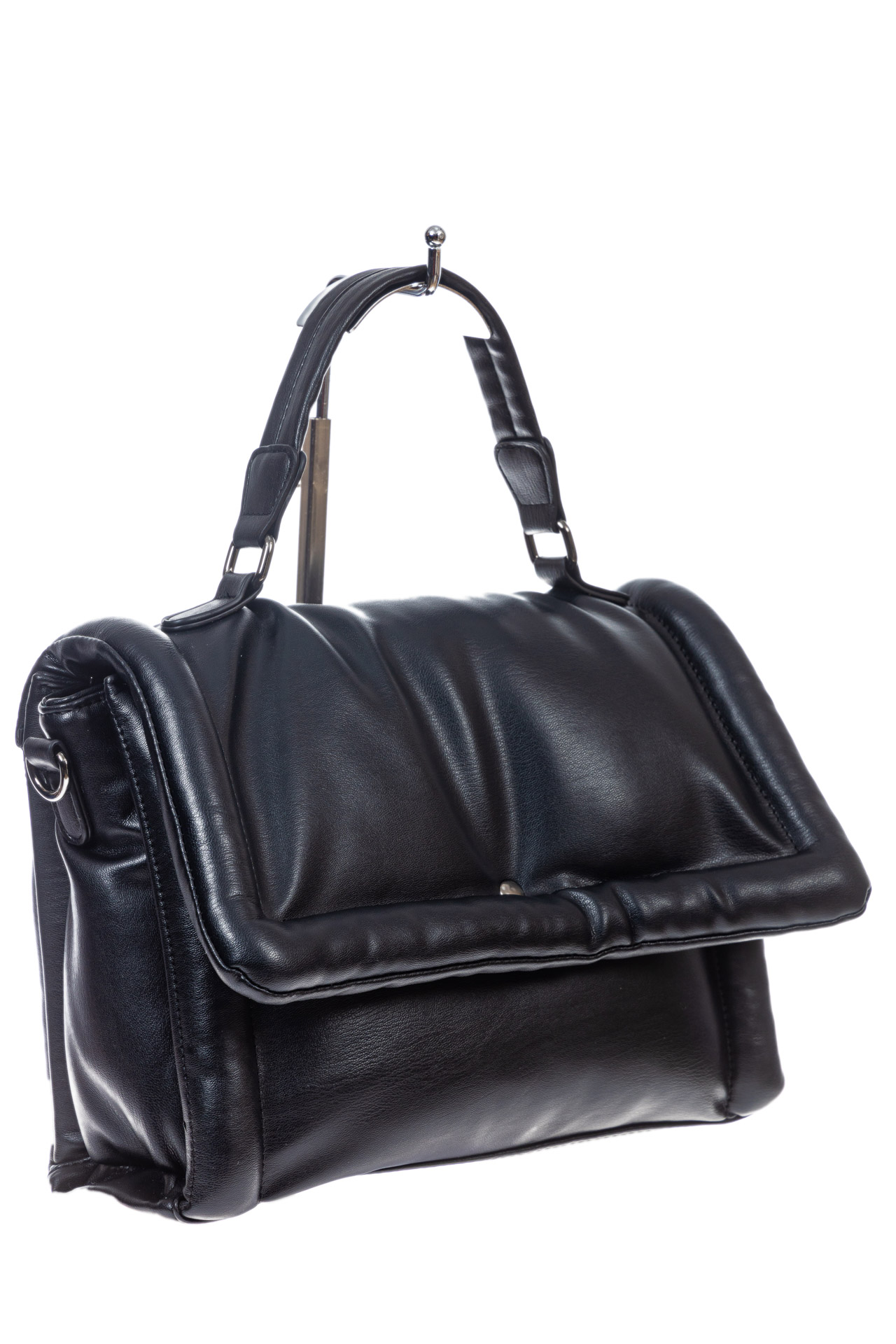 На фото 3 - Женская сумка кросс боди из искусственной кожи, цвет  черный