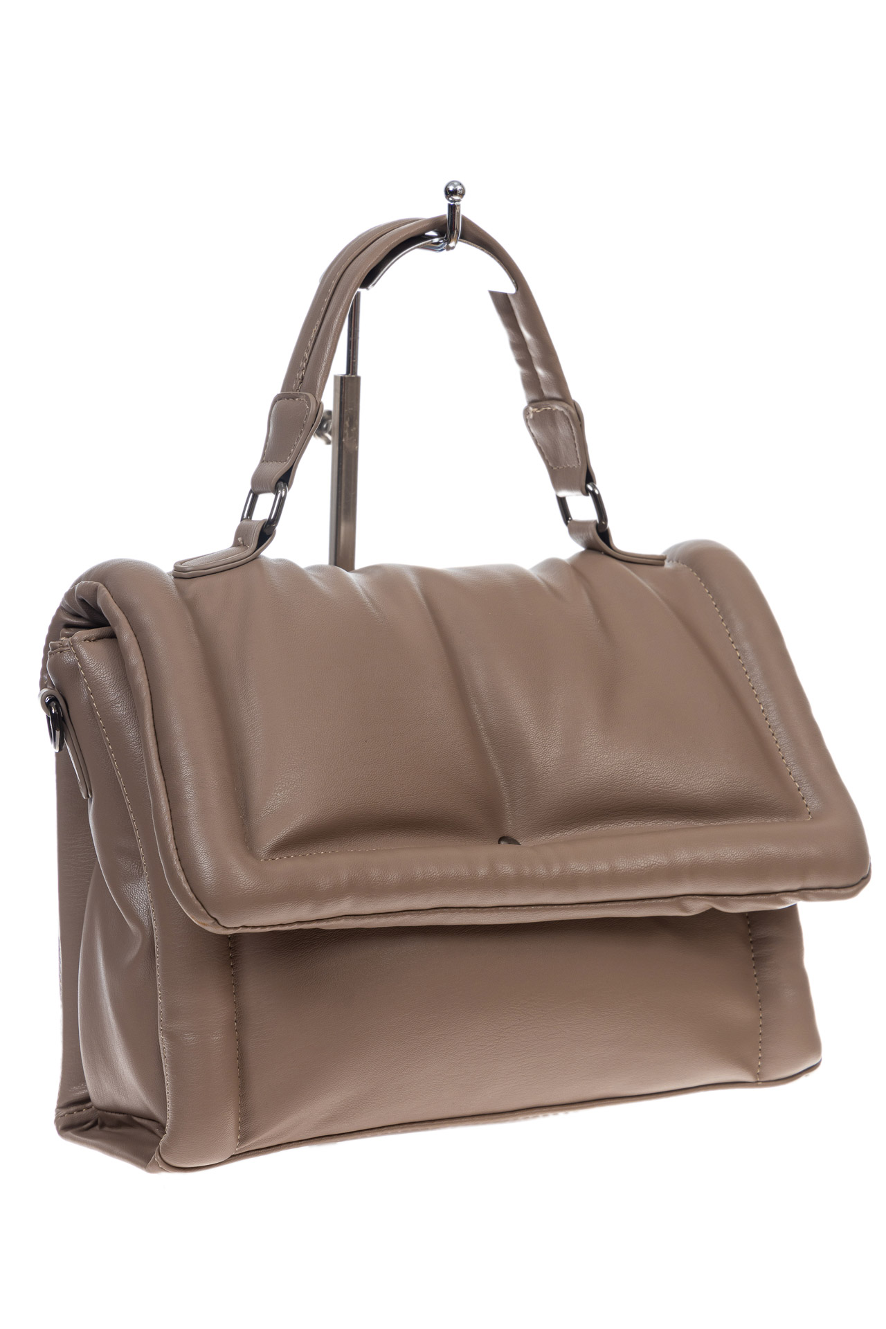 На фото 3 - Женская сумка кросс боди из искусственной кожи, цвет бежевый