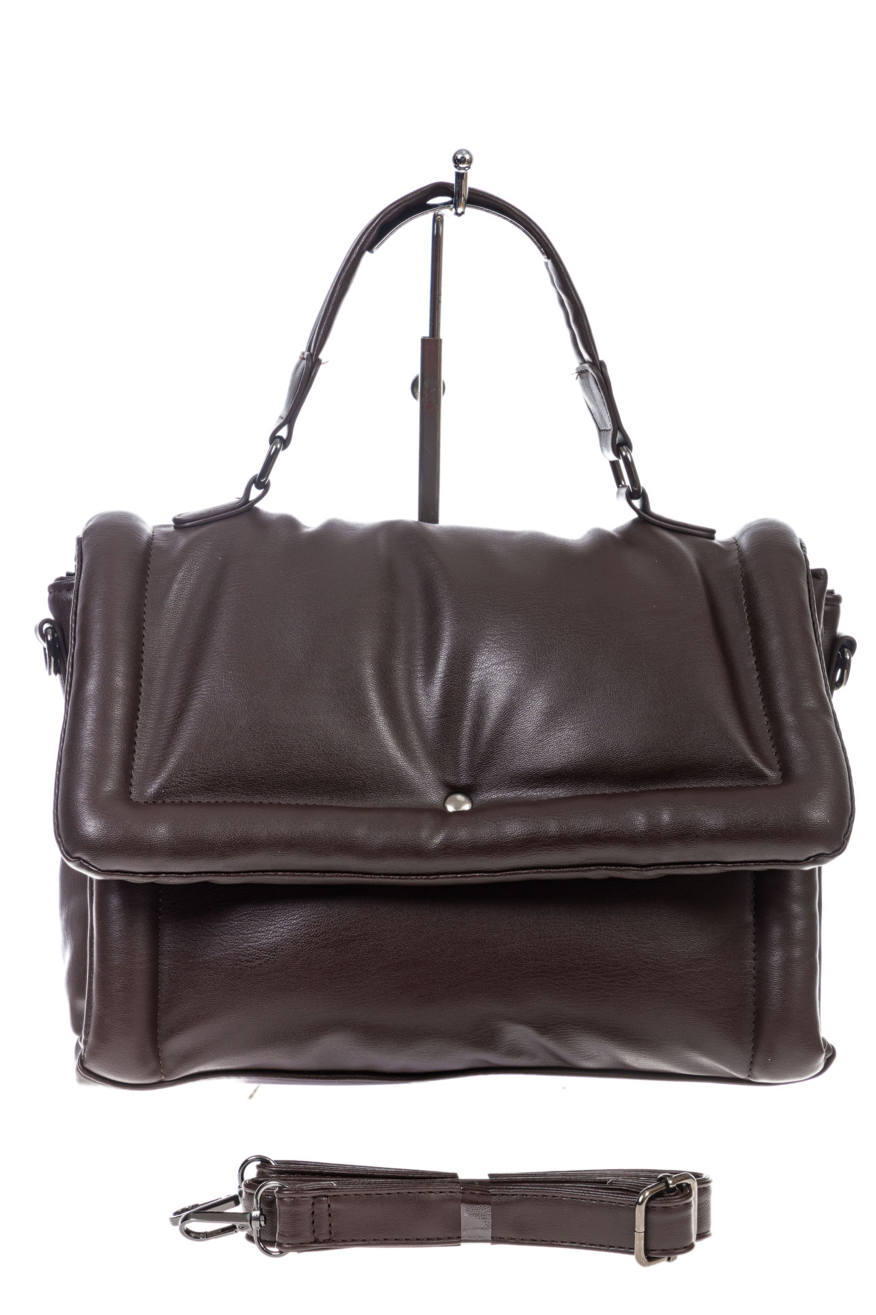 На фото 2 - Женская сумка кросс боди из искусственной кожи, цвет коричневый