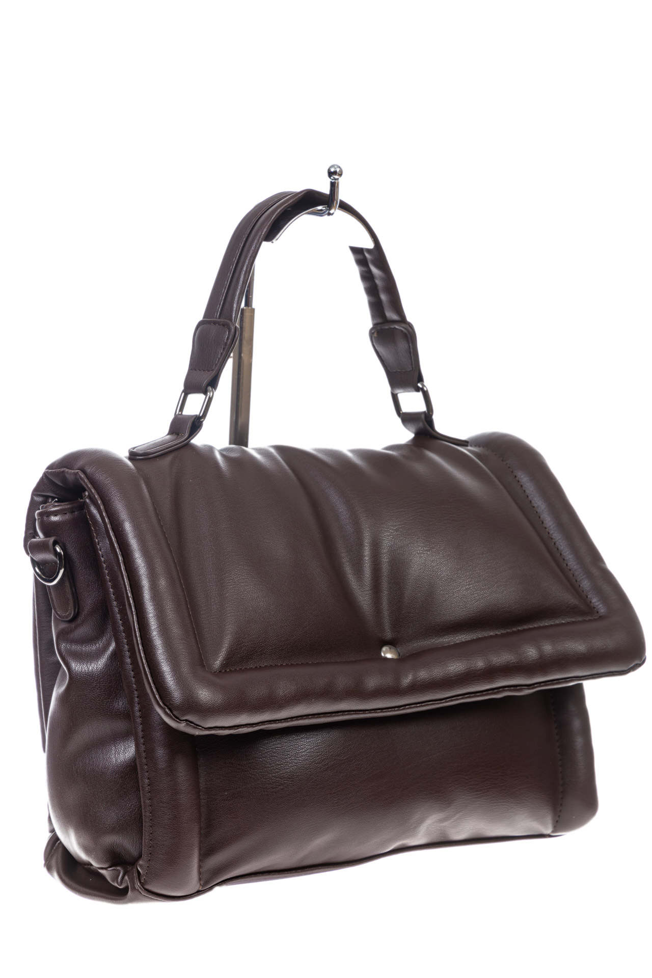 На фото 3 - Женская сумка кросс боди из искусственной кожи, цвет коричневый