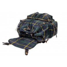 На фото 4 - Женский клетчатый рюкзак из текстиля, цвет зелёный